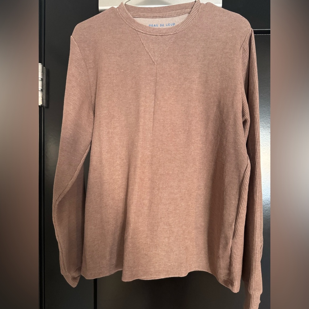Peau De Loup waffle shirt in Brown